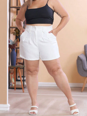 Short Feminino Alfaiataria Plus Size Élegance