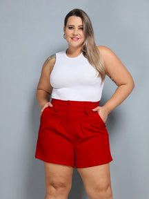 Short Feminino Alfaiataria Plus Size Élegance