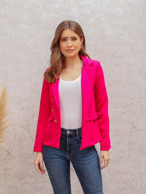 Blazer Yasmim Feminino Alfaiataria Forrado Social Com Botão