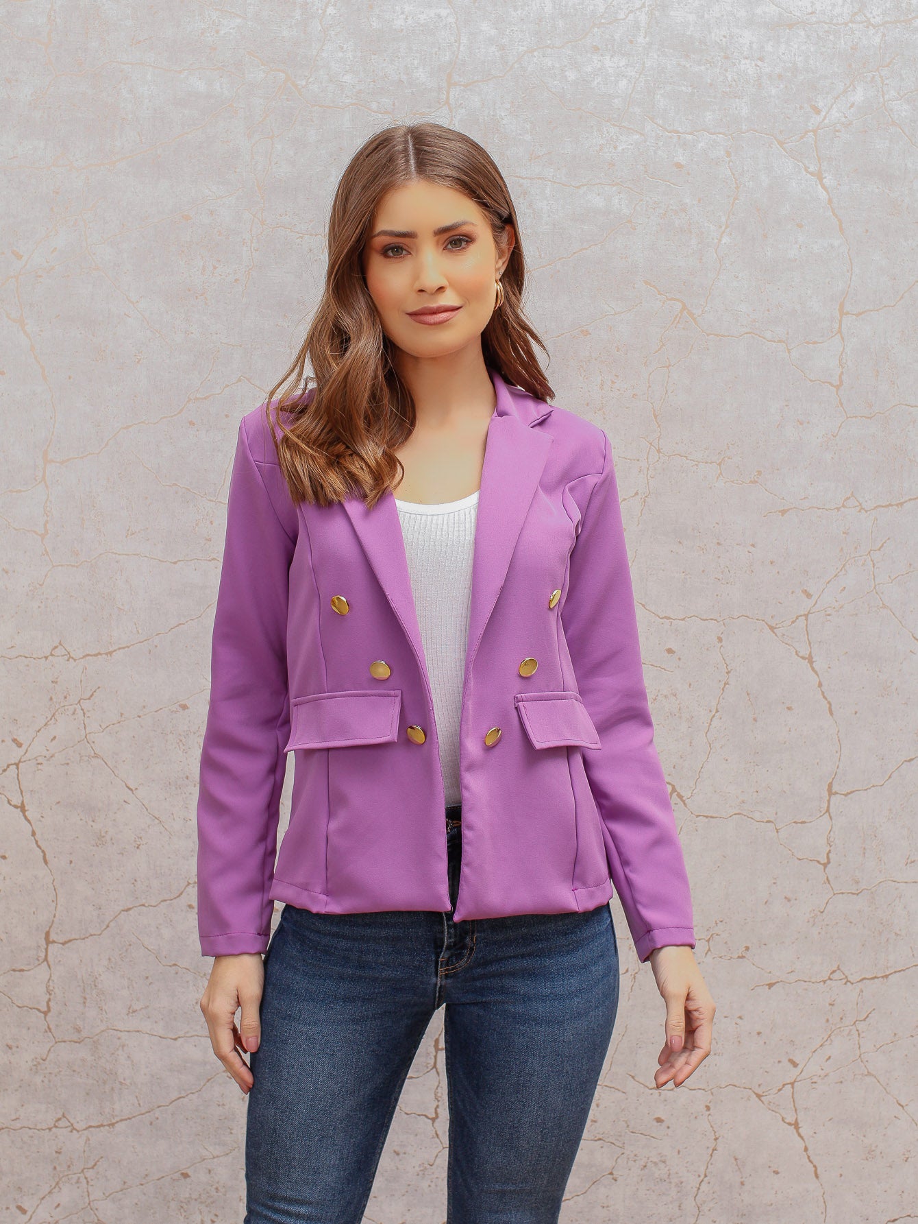 Blazer Yasmim Feminino Alfaiataria Forrado Social Com Botão