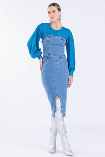 VESTIDO TOMARA QUE CAIA JEANS