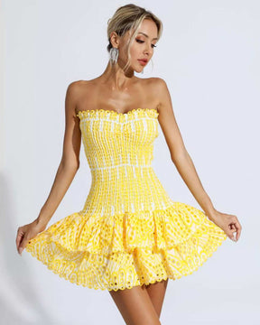 Vestido Curto Eloá - Amarelo