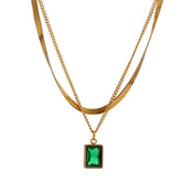 Mix Colar Esmeralda Banhado Ouro 18k