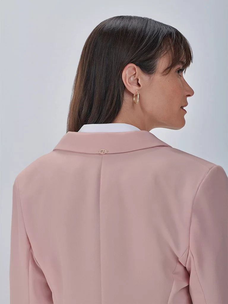 Blazer Victoria Rosé com Filete em Cetim Romana