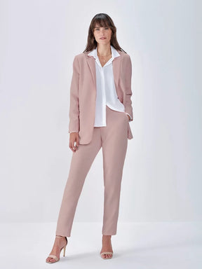 Blazer Victoria Rosé com Filete em Cetim Romana