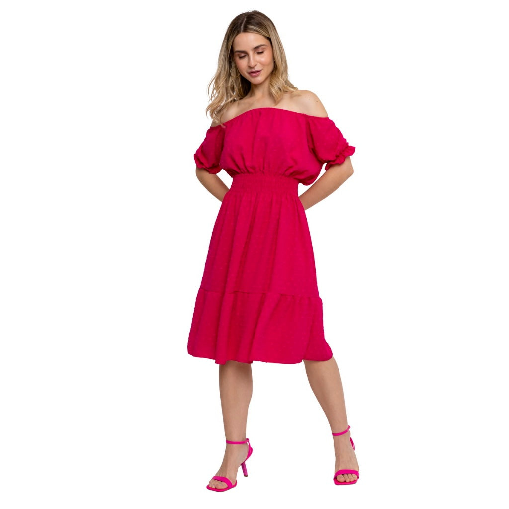 Vestido Isabel Feminino Duna Midi Elástico Na Cintura