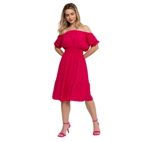 Vestido Isabel Feminino Duna Midi Elástico Na Cintura