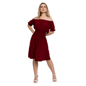 Vestido Isabel Feminino Duna Midi Elástico Na Cintura